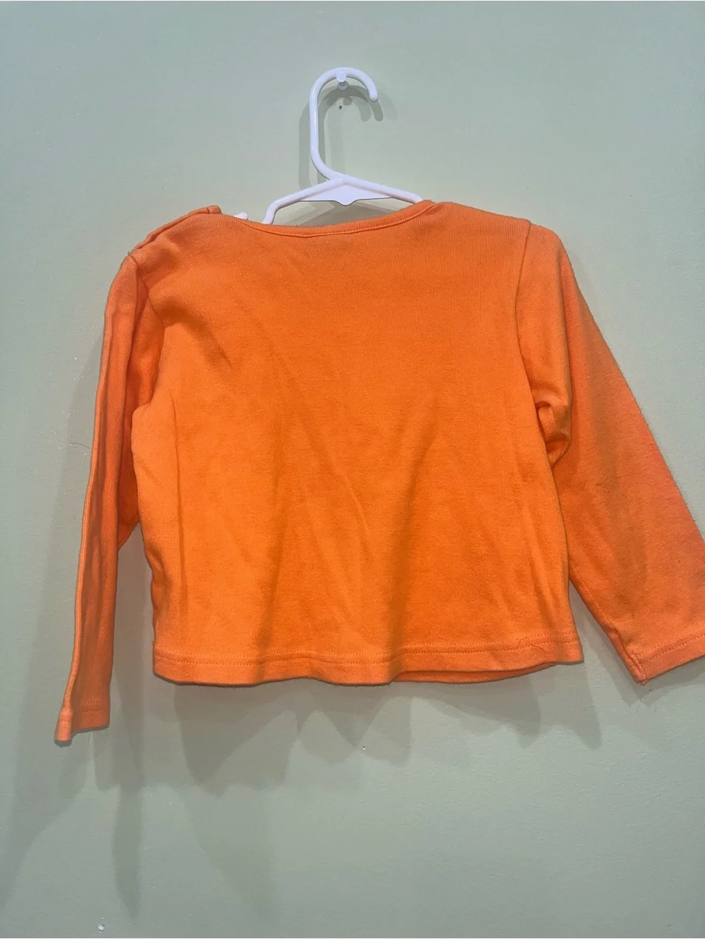 Vintage OshKosh Halloween Ghost BOO Orange Long Tee Size 3T Y2K
